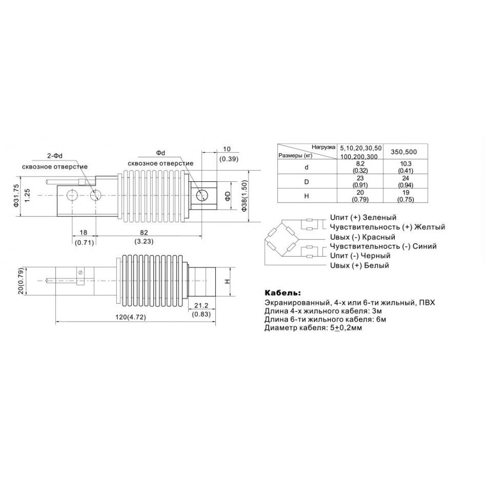 Тензодатчик ZEMIC BM11 500KG